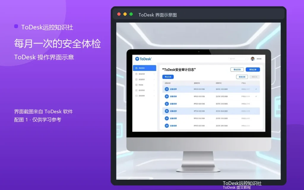 ToDesk安全配置检查表:每月一次的安全体检配图