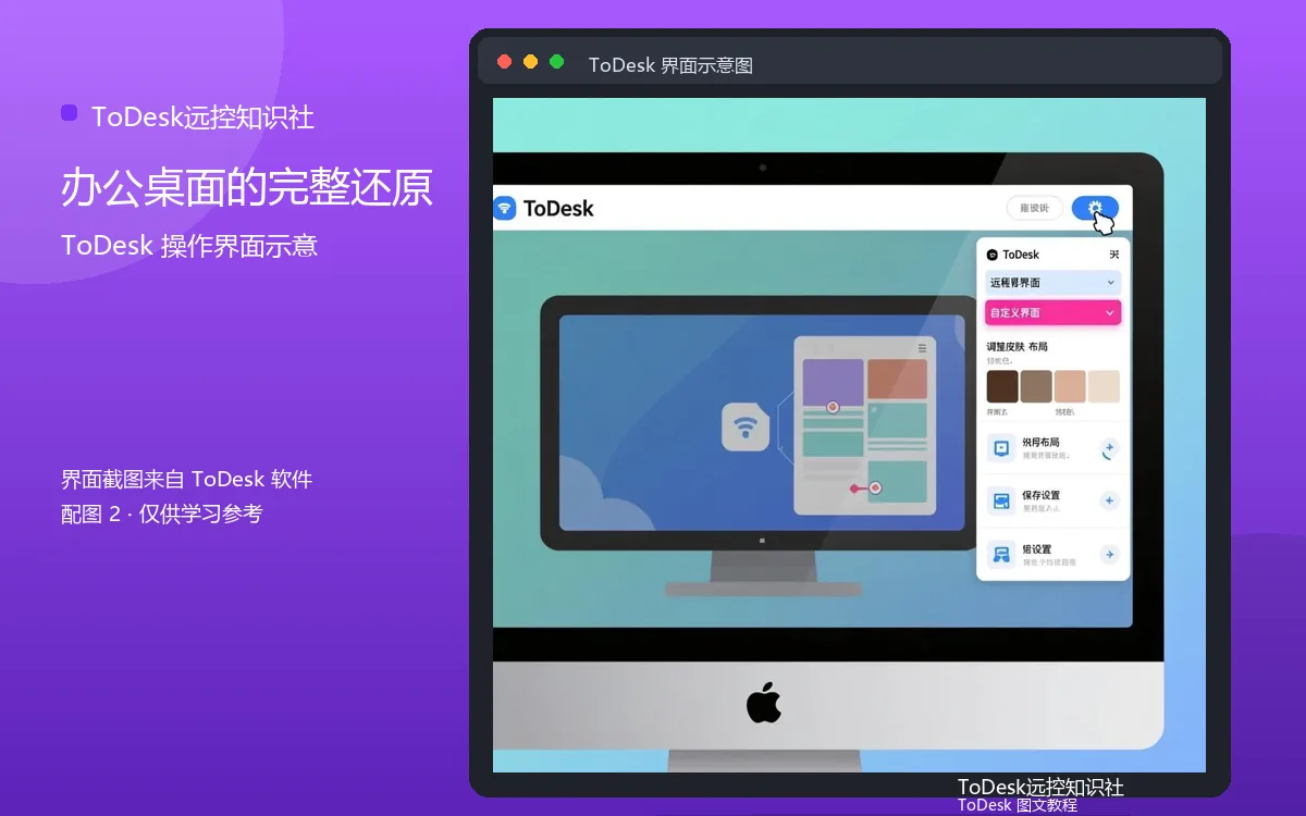 办公桌面的完整还原界面示意图（配图2）